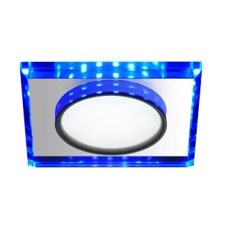CANDELLUX 2263892 SSP-22 CH/TR+BL 8W LED 230V RING LED NIEBIESKI oczko sufitowe lampa sufitowa STAŁA KWADRATOWA SZKŁO TRANSPARENTNE