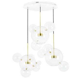 King Home XCP9148-3A Lampa wisząca CAPRI DISC 3 złota - 180 LED, aluminium, szkło