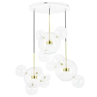 King Home XCP9148-3A Lampa wisząca CAPRI DISC 3 złota - 180 LED, aluminium, szkło
