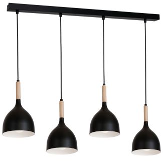 LUMINEX 1876 oprawa sufitowa Noak wood żyrandol czarny