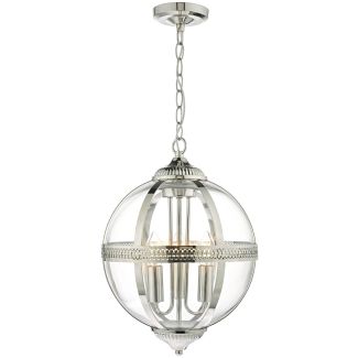 DAR VAN0338 VANESSA 3LT PENDANT POL NICKEL/ CLEAR