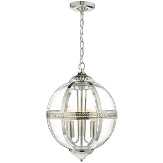DAR VAN0338 VANESSA 3LT PENDANT POL NICKEL/ CLEAR