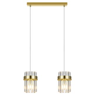 LIGHT PRESTIGE LP-2910/2L GD Lampa wisząca Vetro złota 2xE14