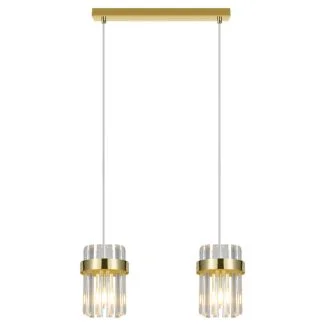 LIGHT PRESTIGE LP-2910/2L GD Lampa wisząca Vetro złota 2xE14