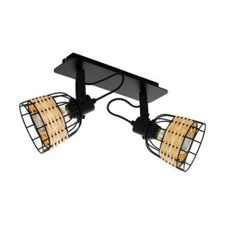 EGLO 43325 LAMPA ANWICK 1 SPOT BALKEN/2 E27 SCHWARZ/RATTAN ANWICK 1