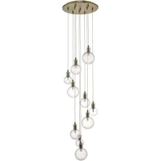 DAR DIT2342 DITA 10LT PENDANT WARM BRASS CW GLS