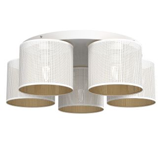 LUMINEX 5263 oprawa sufitowa Loft shade plafon biały złoty