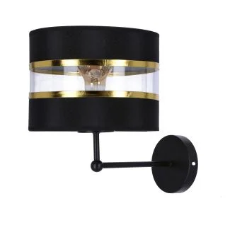 CANDELLUX 21-06134 ANDY LAMPA KINKIET CZARNY 1X40W E27 ABAŻUR CZARNY+ZŁOTY
