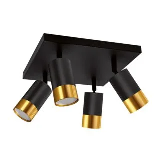IDEUS 4129 LAMPA PUZON SPT GU10 4D BLACK/GOLD OPRAWA ŚCIENNO-SUFITOWA STRÜHM