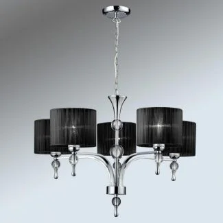 AZZARDO 1976-5P-BK / AZ0499 Impress 5 (black) Żyrandol