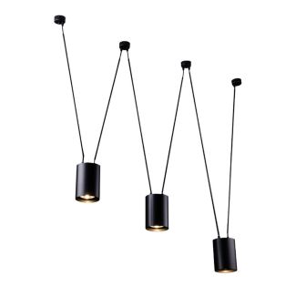 ANTIGO Lampa wisząca VIWIN 3 - Czarna (3000 mm) 9022