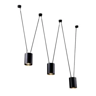 ANTIGO Lampa wisząca VIWIN 3 - Czarna (3000 mm) 9022