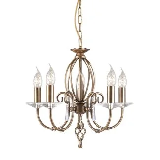ELSTEAD AEGEAN AG5 AGED BRASS 5Lt Chandelier/Semi-Flush