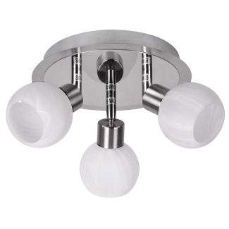 CANDELLUX 98-07025 ALABASTER PLAFON 3X40W G9 SATYNA+CHROM