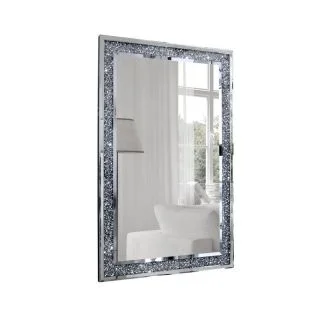 Artehome AH16JZ380 Lustro prostokątne nowoczesne w ramie z kryształami Beretti 80/120 cm