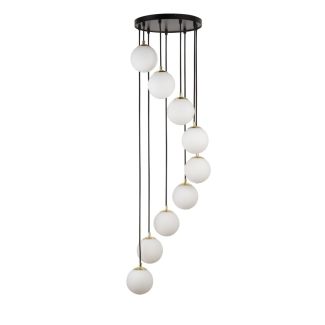 SIGMA 33661 lampa wisząca Piano 9 zwis czarny mosiądzowany