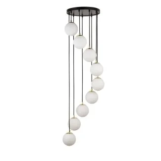 SIGMA 33661 lampa wisząca Piano 9 zwis czarny mosiądzowany