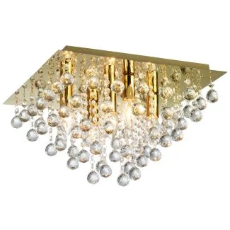 Reality 627805-03 Lancaster crystal - plafon 5 płomienny złoty