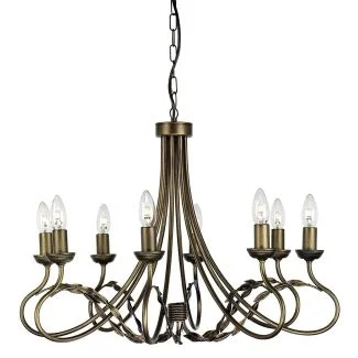 ELSTEAD OLIVIA OV8 BLK/GOLD 8Lt Chandelier/Semi-Flush