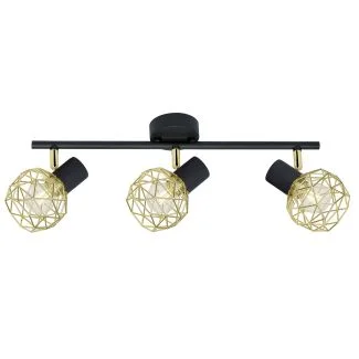 CANDELLUX 93-66640 ACROBAT LAMPA SUFITOWA LISTWA 3X40W E14 CZARNY KLOSZ ZŁOTY