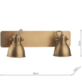 DAR IDA7775 IDAHO 2LT BAR SPOT GU10 NATURAL BRASS GU10 LED INC