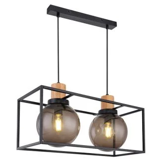 CANDELLUX 32-00750 RETRO 2 LAMPA WISZĄCA CZARNY 2X40W E27 KLOSZ DYMIONY
