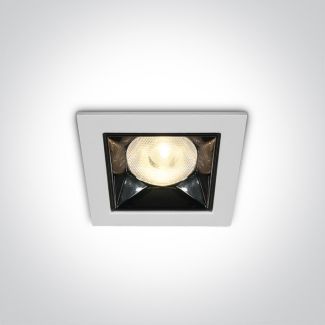 ONE LIGHT 50106B/W/W Apollonas biały wpust z odbłyśnikiem ciemny chrom COB LED 3000K 6W