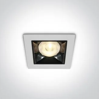ONE LIGHT 50106B/W/W Apollonas biały wpust z odbłyśnikiem ciemny chrom COB LED 3000K 6W