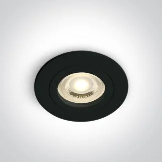 ONE LIGHT 10105A1/B Perisa czarny wpust z podwójnym pierścieniem i oprawką GU10 MR16 50W