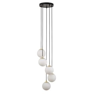 SIGMA 33659 lampa wisząca Piano 5 zwis czarny mosiądzowany