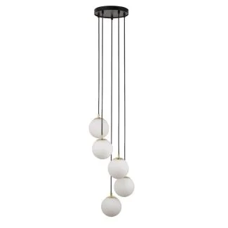 SIGMA 33659 lampa wisząca Piano 5 zwis czarny mosiądzowany