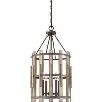 ELSTEAD Wood Hollow QZ-WOOD-HOLLOW-4P 4 Light Chandelier