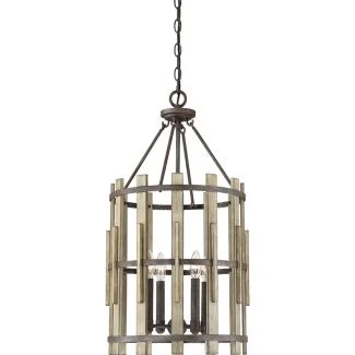 ELSTEAD Wood Hollow QZ-WOOD-HOLLOW-4P 4 Light Chandelier