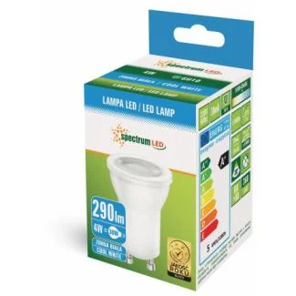 SPECTRUMLED 14108 Żarówka LED MR11 GU10 230V 4W SMD 45st CW z soczewką SPECTRUM