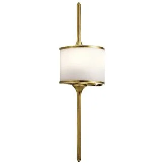 ELSTEAD Mona KL-MONA-S-NBR 2 Light Wall Light - Natural Brass