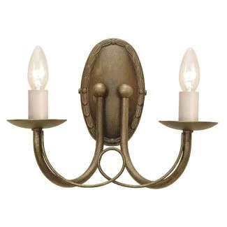 ELSTEAD MINSTER MN2 BLK/GOLD 2Lt Wall Light