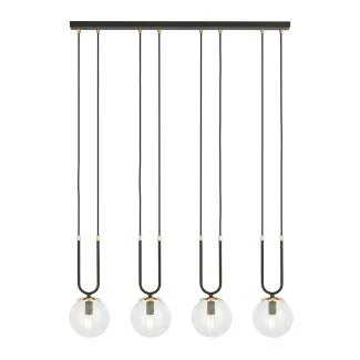 EMIBIG 1114/4 LAMPA WISZĄCA GLAM 4 BLACK/TRANSPARENT