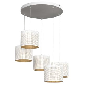 LUMINEX 5269 oprawa sufitowa Loft shade żyrandol biały złoty