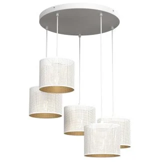 LUMINEX 5269 oprawa sufitowa Loft shade żyrandol biały złoty