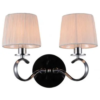 CANDELLUX 22-21564 CLARA KINKIET 2X40W E14 CHROM / BIAŁY