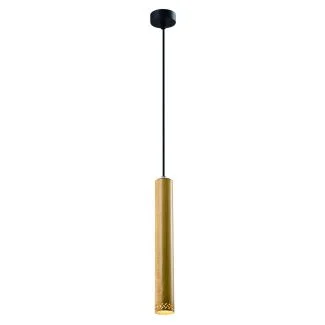 CANDELLUX 31-78599 TUBO LAMPA WISZĄCA CZARNY 1X25W GU10 KLOSZ 40CM DREWNIANY