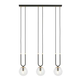 EMIBIG 1114/3 LAMPA WISZĄCA GLAM 3 BLACK/TRANSPARENT