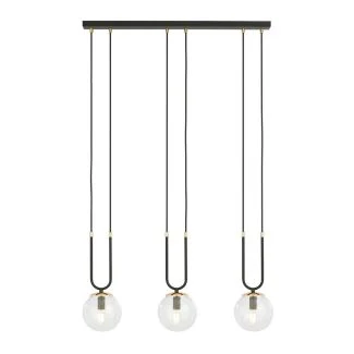 EMIBIG 1114/3 LAMPA WISZĄCA GLAM 3 BLACK/TRANSPARENT