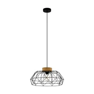 EGLO 43364 LAMPA PADSTOW OPRAWA WISZĄCA HL/1 E27 SCHWARZ/HOLZ PADSTOW