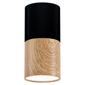 CANDELLUX 2282862 LAMPA SUFITOWA TUBA 1X50W GU10 DREWNIANY+CZARNY ŚR. 5,8 CM