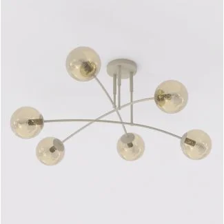 EMIBIG 1686/6 PREGOS 6 MOKKA MIODOWY LAMPA SUFITOWA