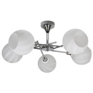 CANDELLUX 35-72269 RAUL LAMPA WISZĄCA 5X40W E14 CHROM KLOSZ BIAŁY