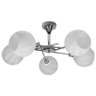 CANDELLUX 35-72269 RAUL LAMPA WISZĄCA 5X40W E14 CHROM KLOSZ BIAŁY