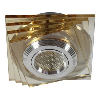 CANDELLUX 2228747 SS-32 AL/AM 3W LED COB 230V OPR. STROP. STAŁA KWADRATY SZKŁO BURSZTYNOWE