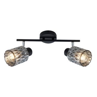 CANDELLUX 92-27382 BILL LAMPA SUFITOWA LISTWA CZARNY 2X40W E27 KLOSZ DYMIONY
